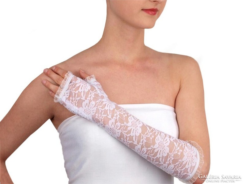Wedding kty15 - 36cm snow-white bridal lace gloves