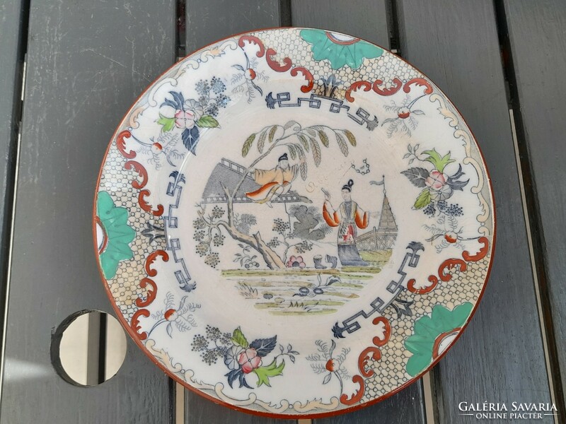 Jelzett antik Sarreguemines tányér