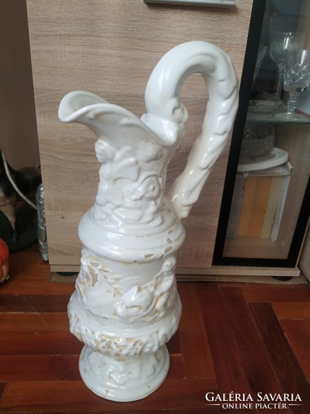 Gyönyörű,Szecessziós porcelán mázas puttó mintás mintás mosdókancsó - 54 cm magas