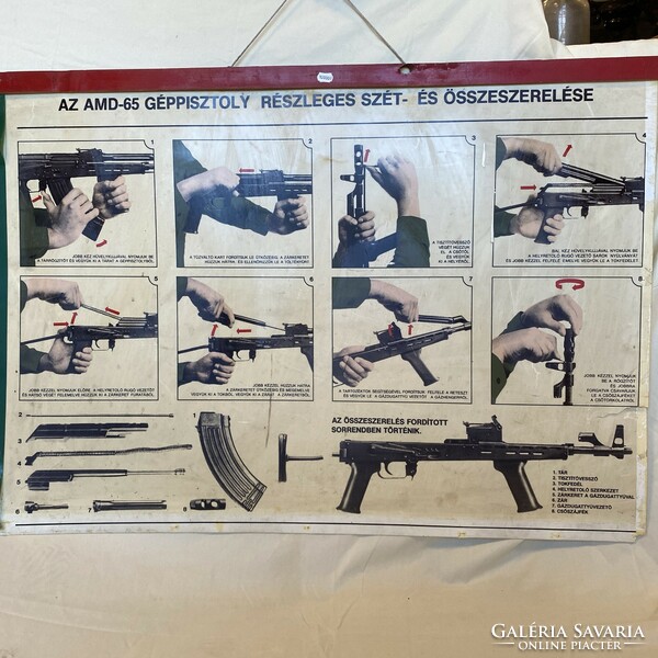 Amd-65 submachine gun assembly instruction poster
