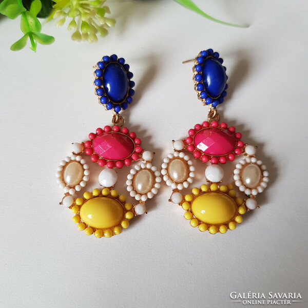 New, colorful, pearly, fun, bohemian bling earrings