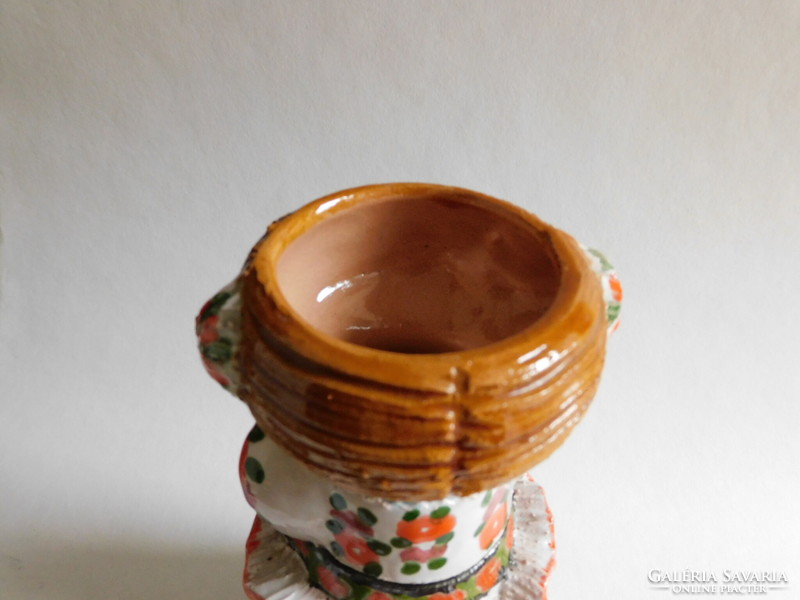 Molnár-marton ceramic workshop - figural vase: girl in Matyó folk costume 23 cm