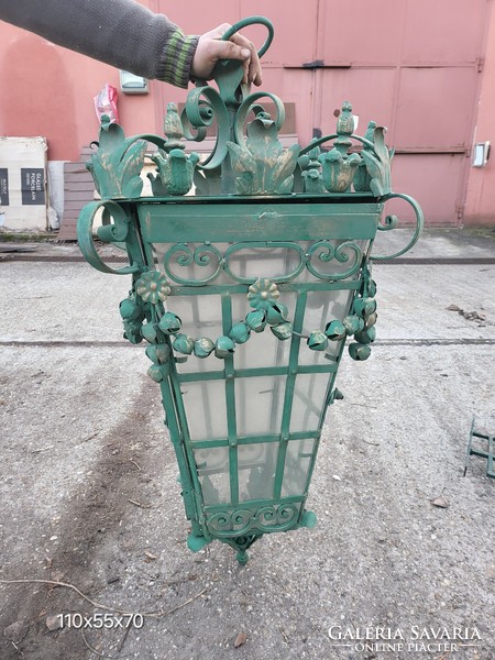 Huge wrought iron lantern, candelabra, wall lamp, lantern
