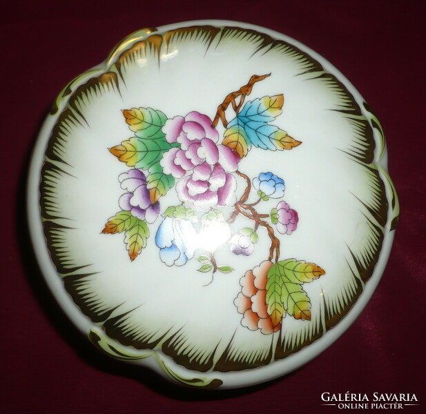 Herend porcelain bonbonnier with Victoria pattern, 12x8 cm., from HUF 1