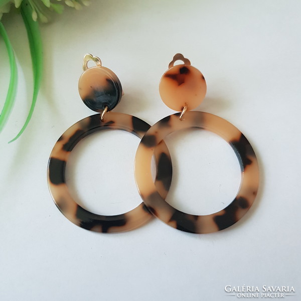 New, panther pattern, clip-on hoop earrings