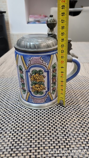 German porcelain cup with tin lid