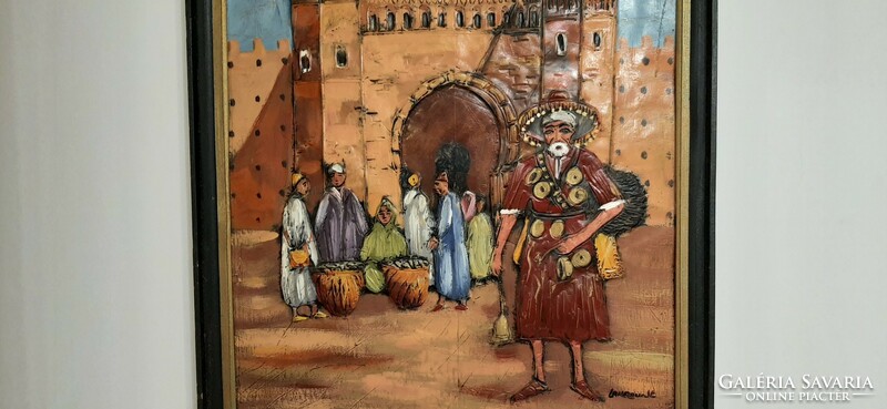 Painting 3d: lakroune, Moroccan painter, 59x69