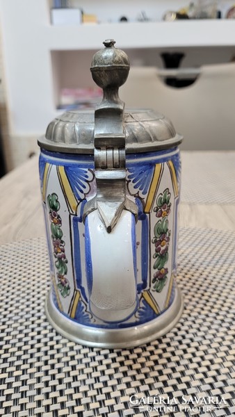 German porcelain cup with tin lid