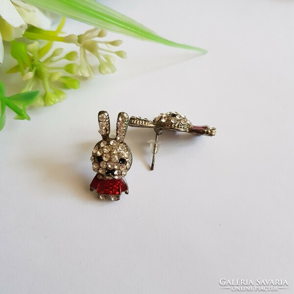 New bunny-shaped bijou earrings with rhinestones