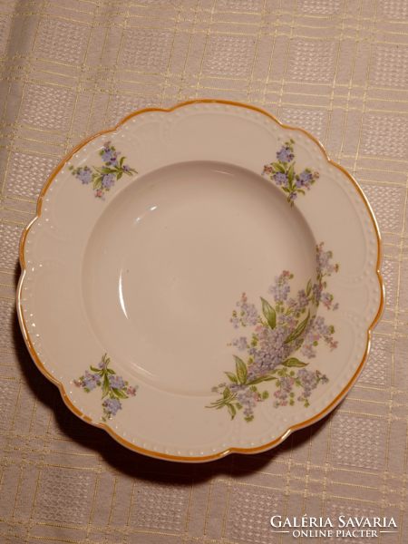 Old Zsolnay porcelain deep plate with pearls