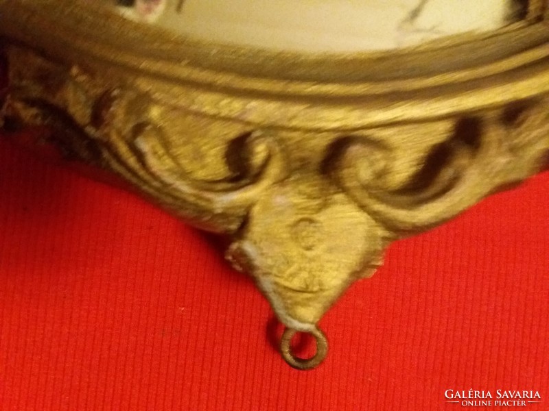 Antik 19.sz. fali pártás - koronás barokk pipere tükör 54 X 32 cm a képek szerint