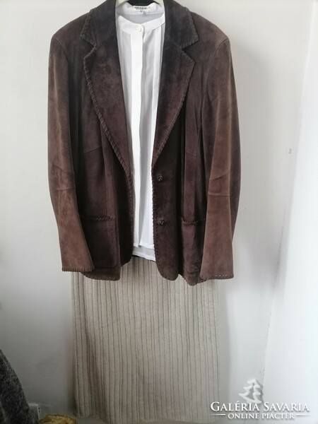 They are more beautiful than me, plus size, elegant fine leather jacket Betty Barclay 46 48 44 110 chest to 76 length