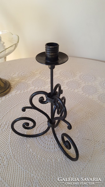 Black wrought iron candle holder