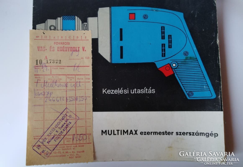 Multimax HBM 250 útmutató és a gép számlája 1973
