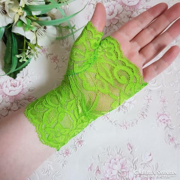 Wedding kty70 - 16cm one finger apple green lace gloves