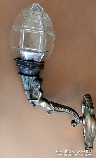 Bronz szecessziós falikar  lámpa ALKUDHATÓ Art deco design