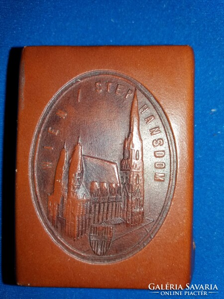 Old Austrian Vienna St. Stephen's Cathedral leatherwork match holder protective traveler memory according to pictures