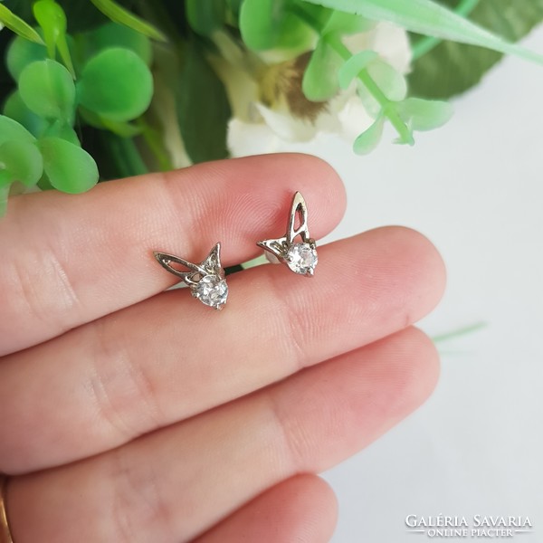 New, small earrings with rhinestones, butterfly wings, bijou earrings