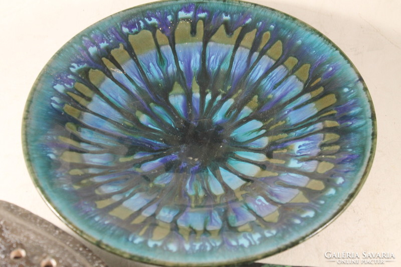 Glazed ceramic wall plate and table centerpiece 597