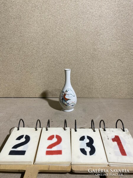 Hong Mei vintage porcelán kinai váza, 24 x 10 cm-es. 2231