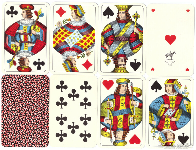 154. Snapszer French card large crown Vienna card image piatnik 1975 24 sheets