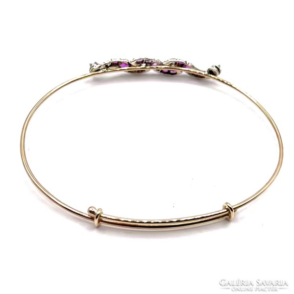 4755 Antique gold bracelet with diamonds and rubies