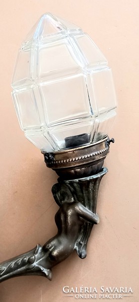 Bronz szecessziós falikar  lámpa ALKUDHATÓ Art deco design