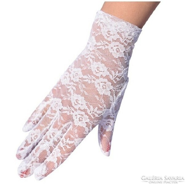 Wedding kty22 - 21cm traditional snow-white bridal lace gloves