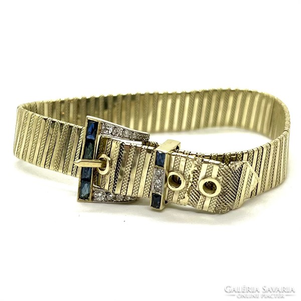 4337. Belt bracelet with diamonds and blue sapphires