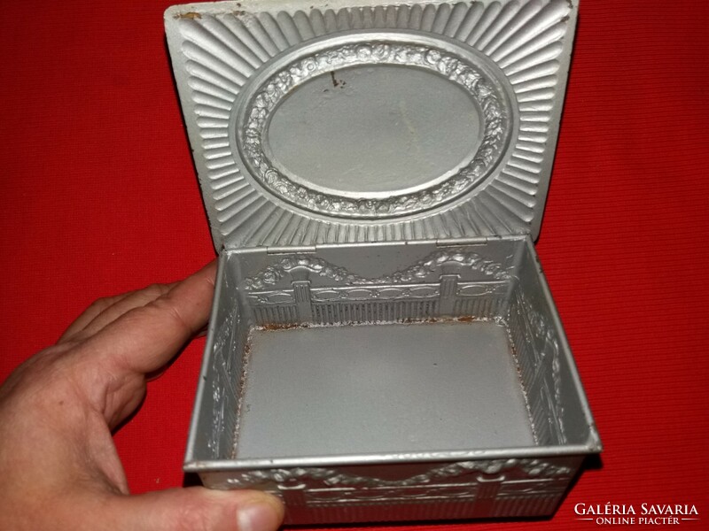 Antique very nice metal, pewter Biedermeyer cigar box gift box box 12 x 9 x 6 cm according to the pictures