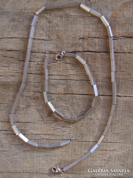Silver bracelet and necklace set (220130)