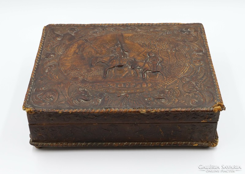 Reuge music box - leather cigar box