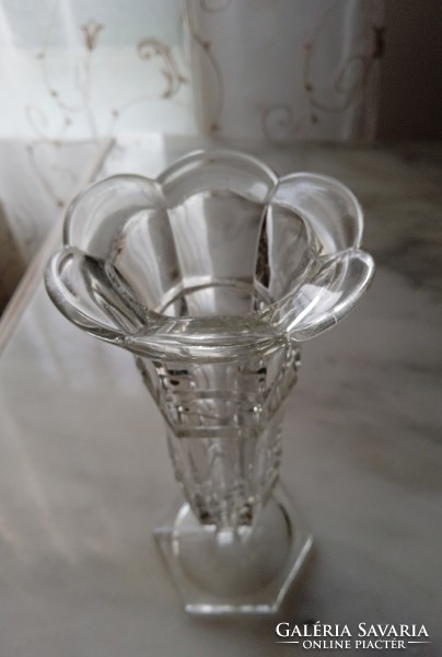 Bieder üveg váza 17 cm magas, hibátlan