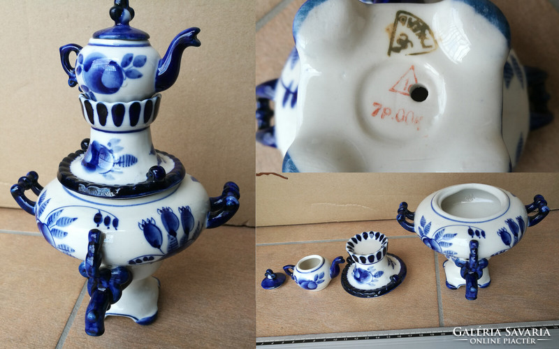 Gzhel Russian porcelain samovar