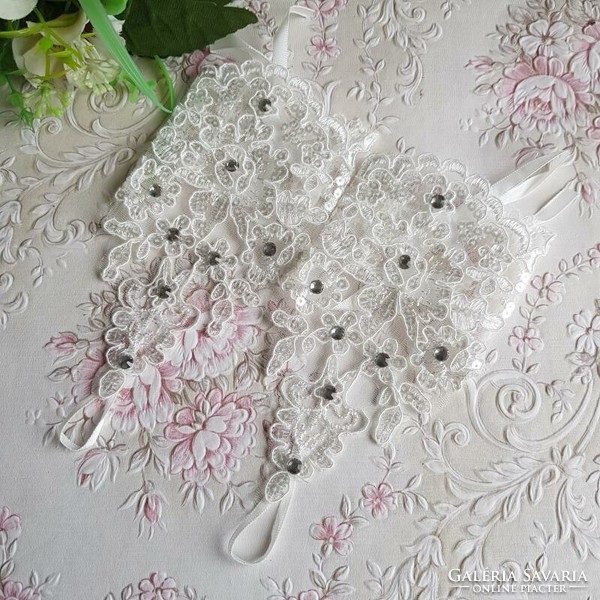 Wedding kty49 - white lace gloves that can be hung on 18cm fingers