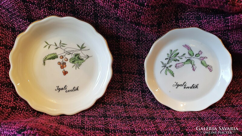 2 pcs. Aquincum porcelain, Igali, memorial plate. Different plate.