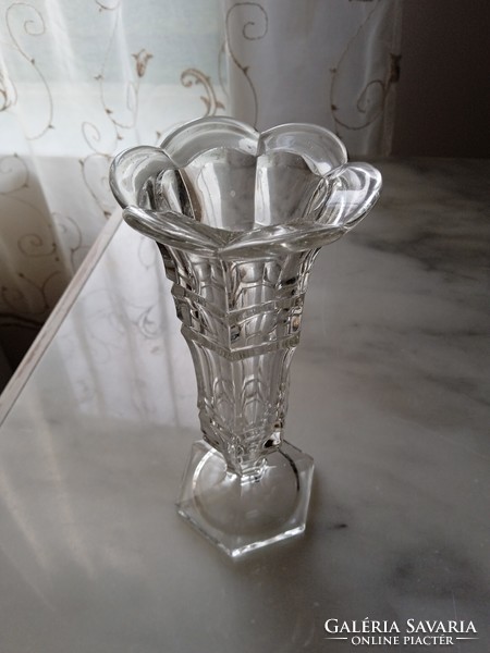 Bieder glass vase 17 cm high, flawless