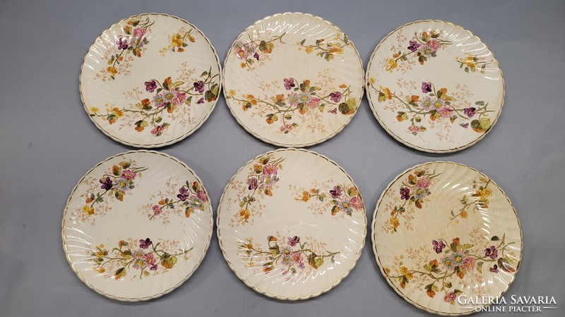 Antique earthenware ludwig wessel cake plates 6 pcs