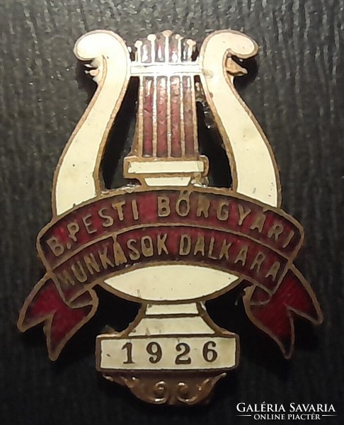 Budapest tannery workers' choir 1926. Badge without pin. There is mail!