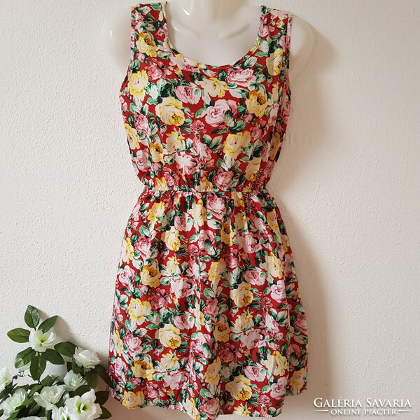 New s sleeveless summer dress - pink floral mini dress