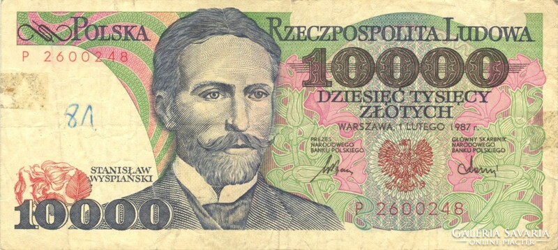10000 Zloty zlotych 1987 Poland 3.