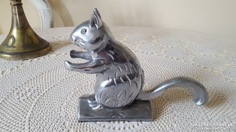 Squirrel-shaped, cast aluminum nutcracker, nutcracker