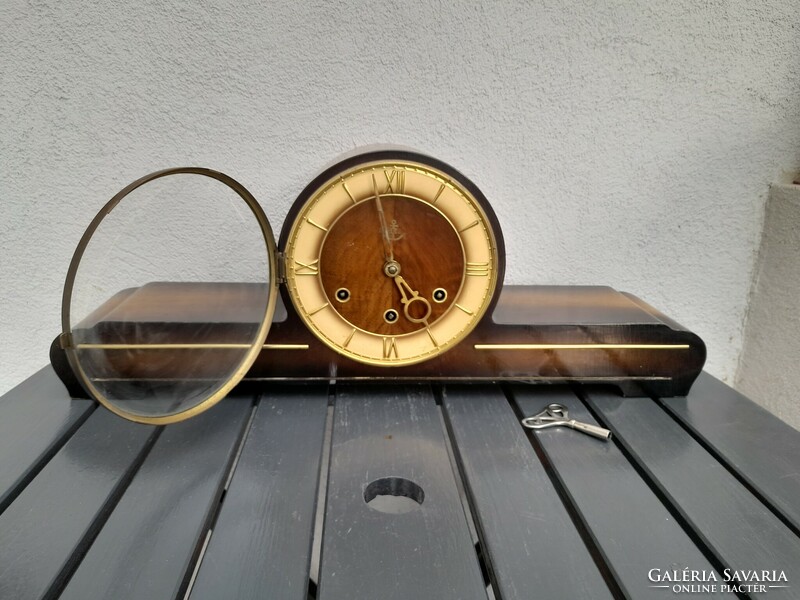1,-Ft Gyönyörű antik art-deco negyed ütős kandalló óra