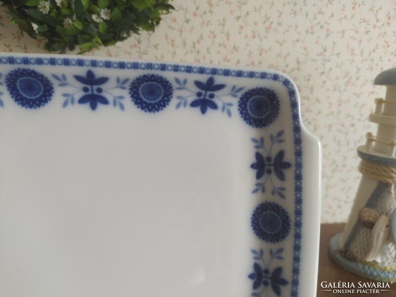 Porcelain tray with blue pattern