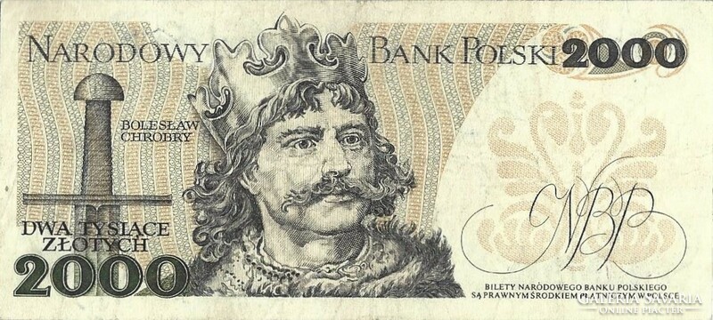 2000 zloty zlotych 1982 Lengyelország Ritka