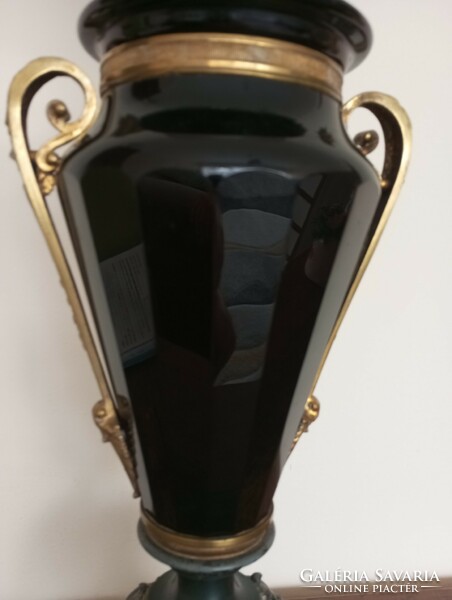 Antique kerosene lamp with a beautiful polished glass body