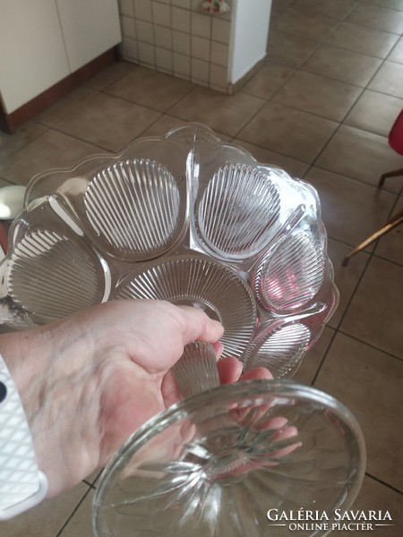 Retro glass cake stand, centerpiece, offering for sale!