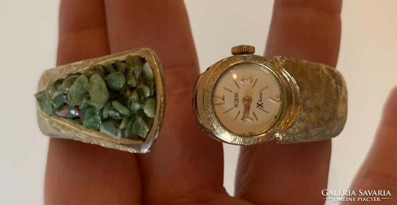 Beautiful antique special Swiss medana jewelry watch clock wristwatch openable gold plated bangle bracelet