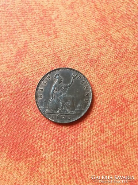 United Kingdom - England half (1/2) penny 1873 victoria aunc