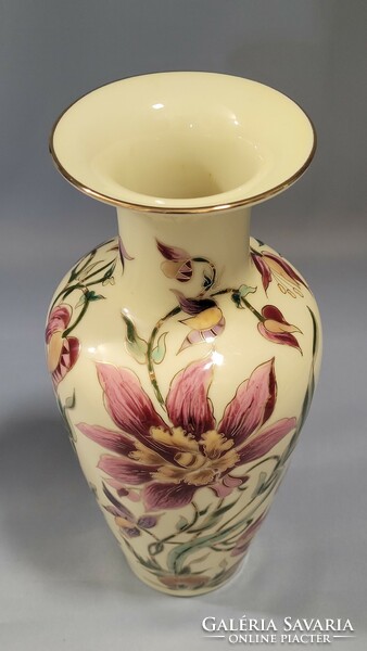 Zsolnay kézzel festett Orchideás porcelán váza